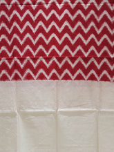 Pure Cotton Ikat Handloom Dupatta - White/Red - Vastra Raag